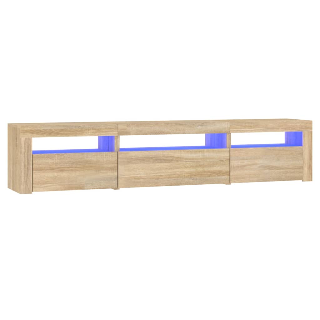 TV-taso LED-valoilla Sonoma-tammi 195x35x40 cm - Sisustajankoti.fi