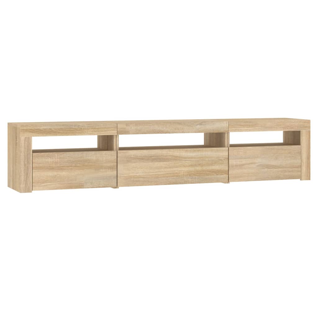 TV-taso LED-valoilla Sonoma-tammi 195x35x40 cm - Sisustajankoti.fi