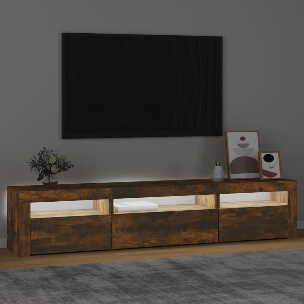 TV-taso LED-valoilla savutammi 195x35x40 cm - Sisustajankoti.fi