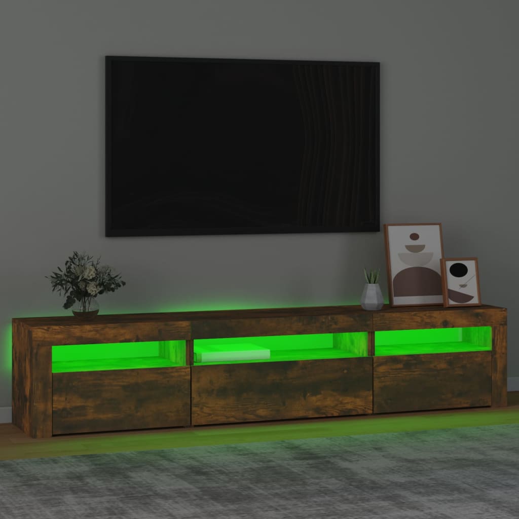 TV-taso LED-valoilla savutammi 195x35x40 cm - Sisustajankoti.fi