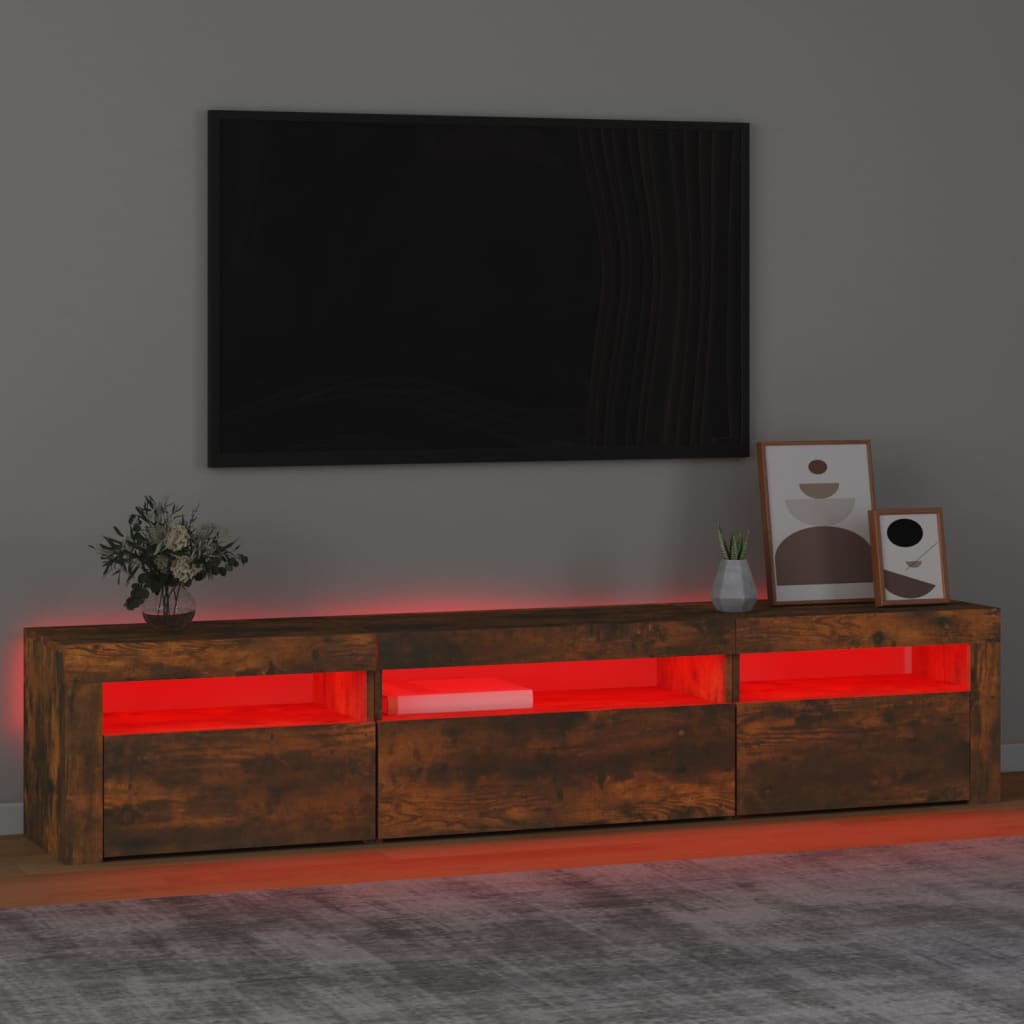 TV-taso LED-valoilla savutammi 195x35x40 cm - Sisustajankoti.fi