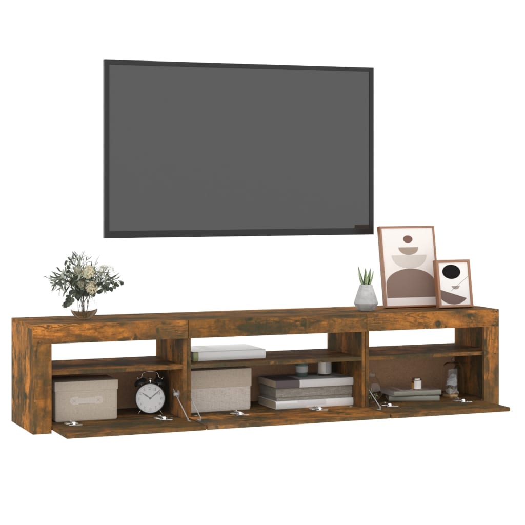 TV-taso LED-valoilla savutammi 195x35x40 cm - Sisustajankoti.fi