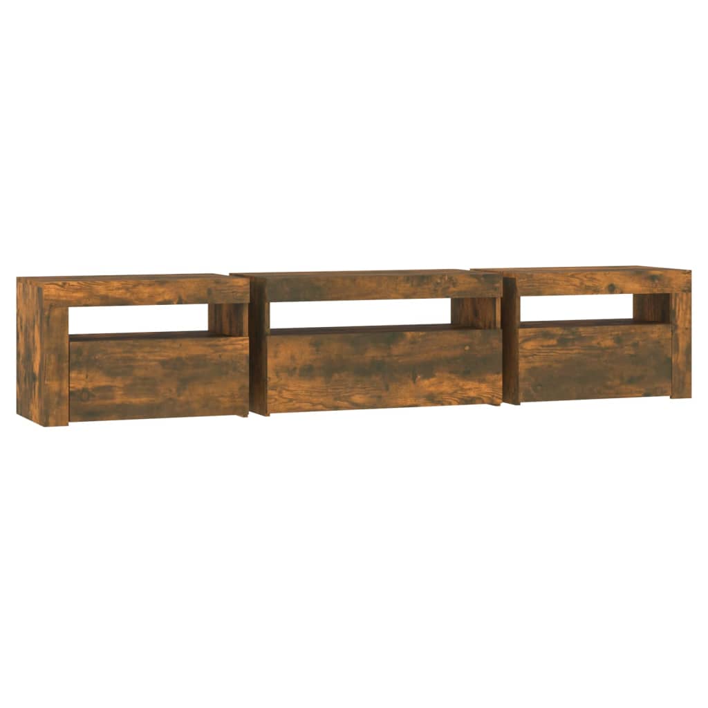 TV-taso LED-valoilla savutammi 195x35x40 cm - Sisustajankoti.fi