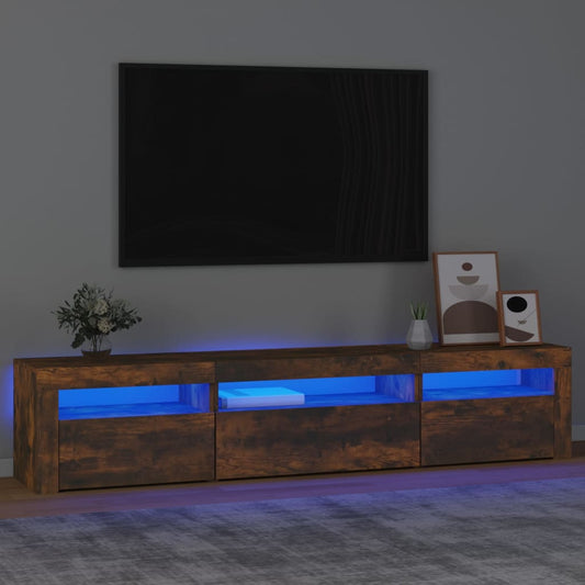 TV-taso LED-valoilla savutammi 195x35x40 cm - Sisustajankoti.fi