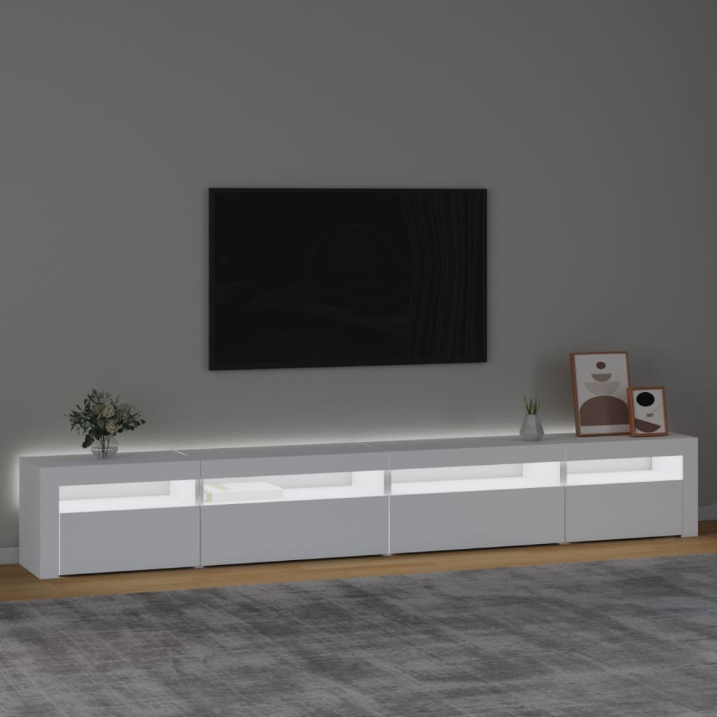 TV-taso LED-valoilla valkoinen 270x35x40 cm - Sisustajankoti.fi
