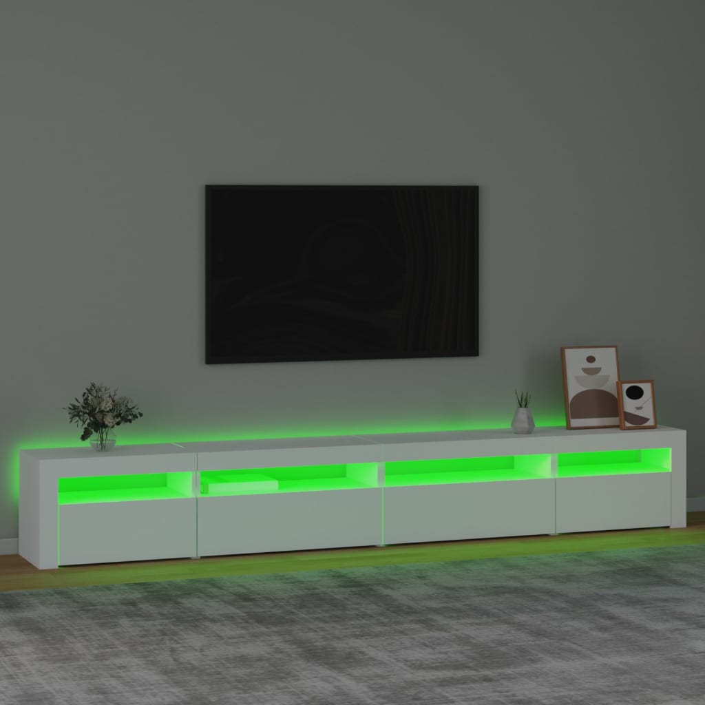 TV-taso LED-valoilla valkoinen 270x35x40 cm - Sisustajankoti.fi