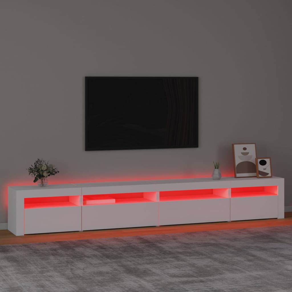 TV-taso LED-valoilla valkoinen 270x35x40 cm - Sisustajankoti.fi