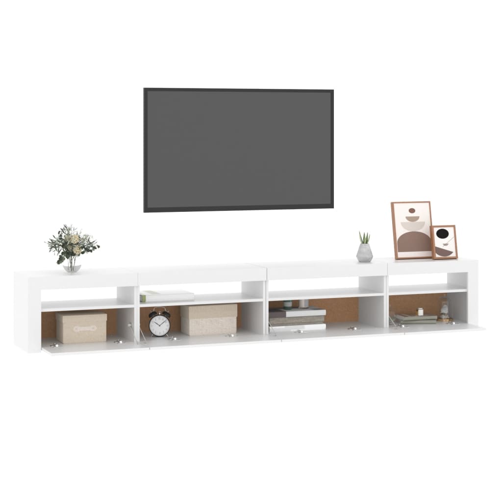 TV-taso LED-valoilla valkoinen 270x35x40 cm - Sisustajankoti.fi