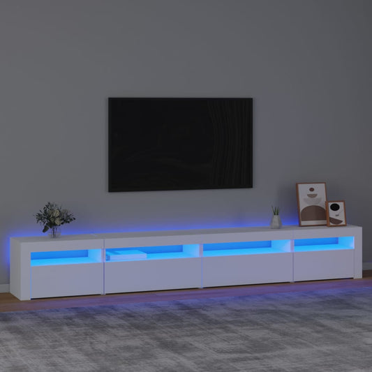 TV-taso LED-valoilla valkoinen 270x35x40 cm - Sisustajankoti.fi