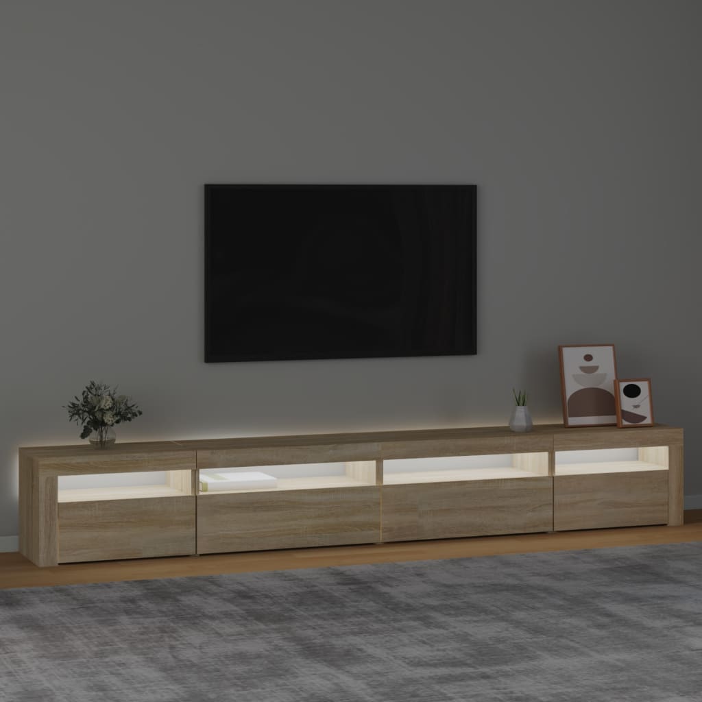 TV-taso LED-valoilla Sonoma-tammi 270x35x40 cm - Sisustajankoti.fi