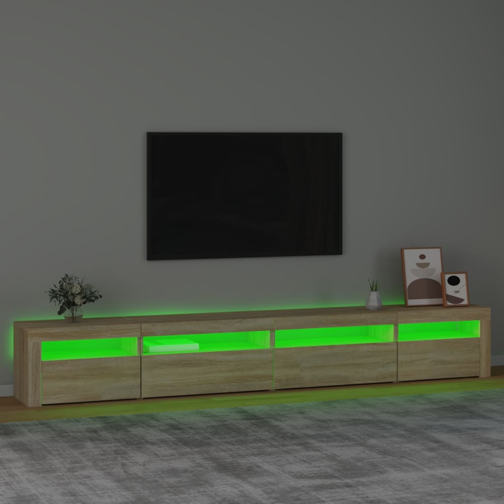 TV-taso LED-valoilla Sonoma-tammi 270x35x40 cm - Sisustajankoti.fi