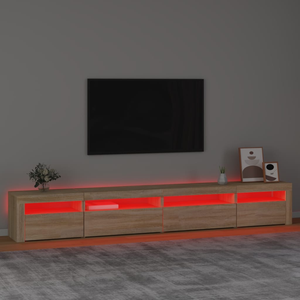 TV-taso LED-valoilla Sonoma-tammi 270x35x40 cm - Sisustajankoti.fi