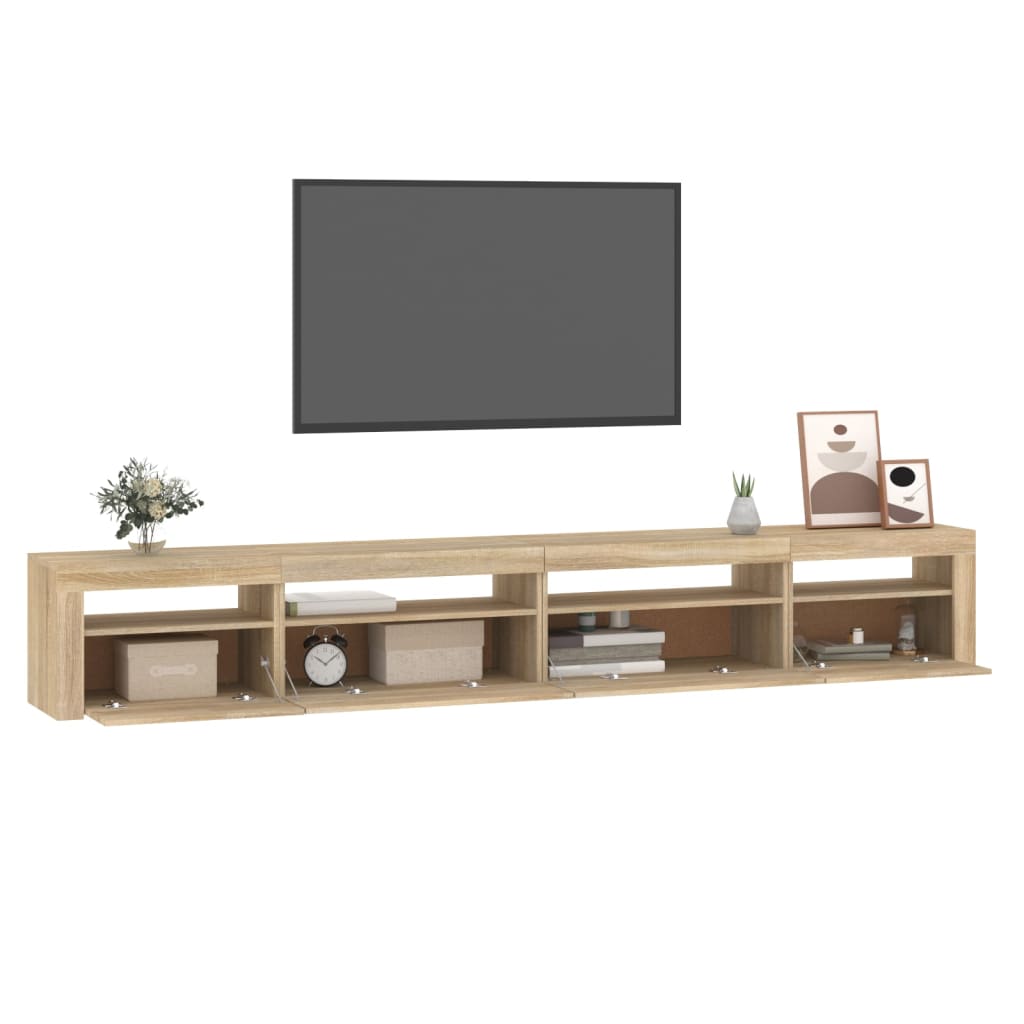 TV-taso LED-valoilla Sonoma-tammi 270x35x40 cm - Sisustajankoti.fi