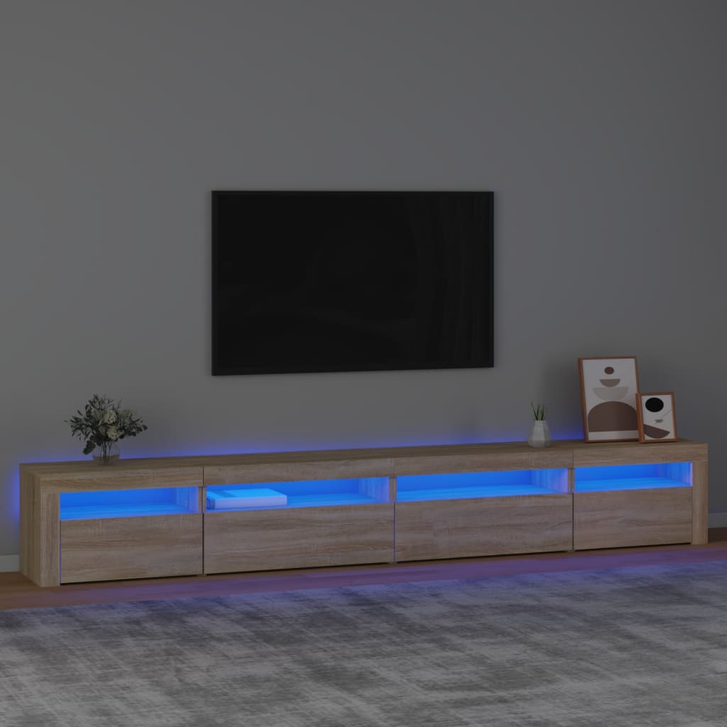 TV-taso LED-valoilla Sonoma-tammi 270x35x40 cm - Sisustajankoti.fi