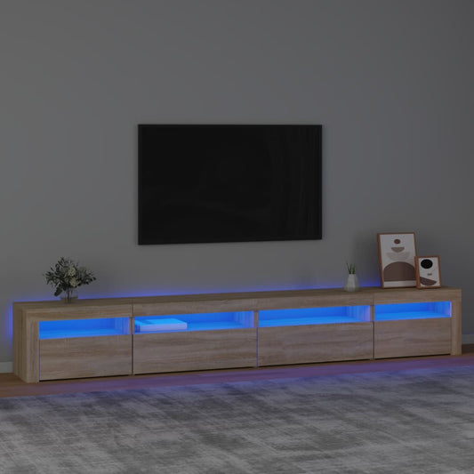 TV-taso LED-valoilla Sonoma-tammi 270x35x40 cm - Sisustajankoti.fi