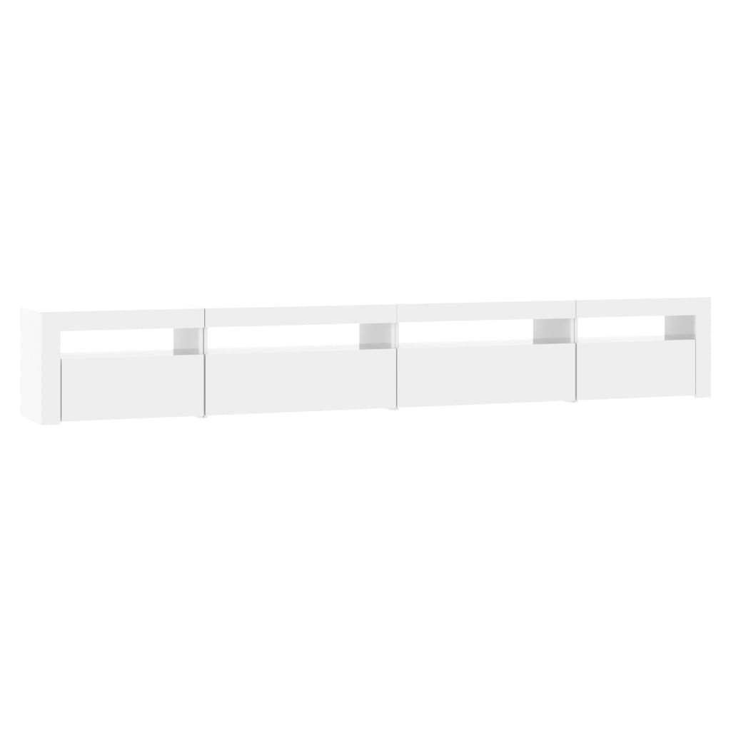 TV-taso LED-valoilla korkeakiilto valkoinen 270x35x40 cm - Sisustajankoti.fi