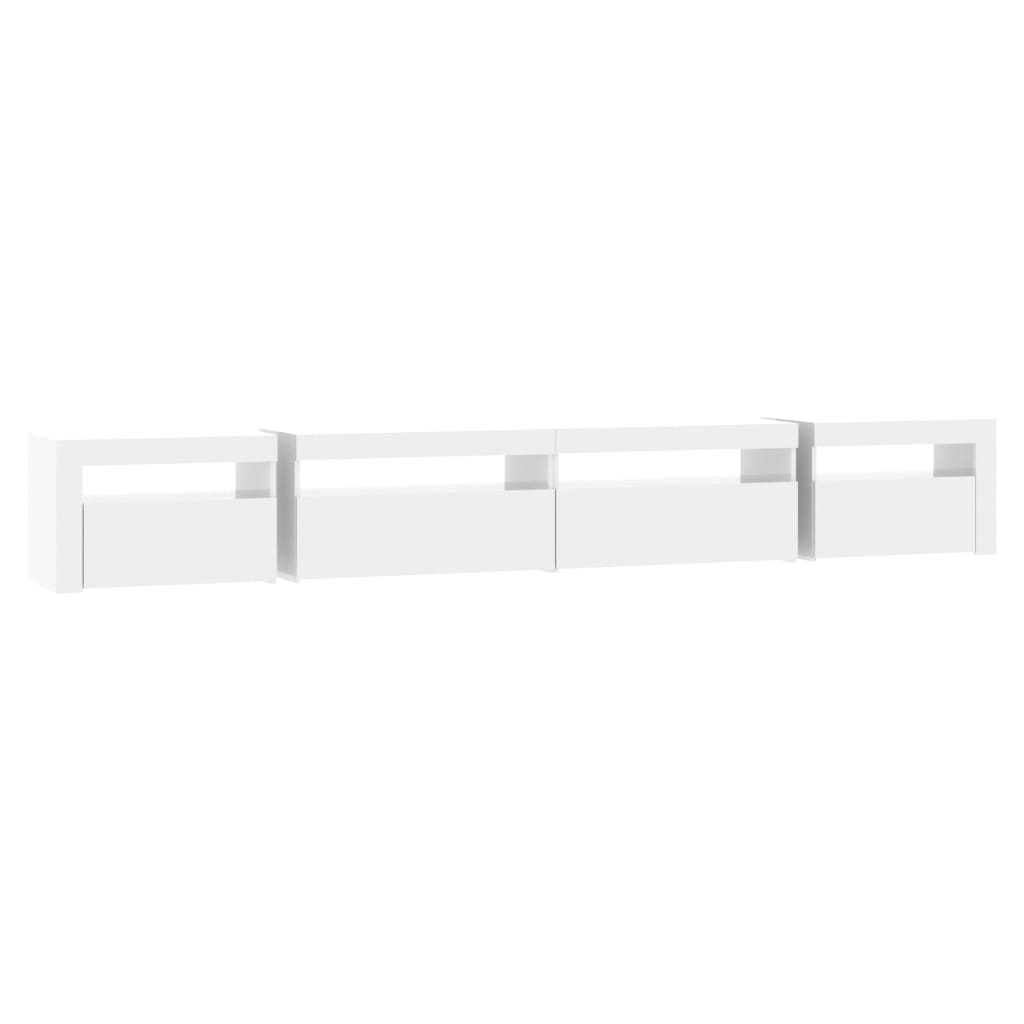 TV-taso LED-valoilla korkeakiilto valkoinen 270x35x40 cm - Sisustajankoti.fi