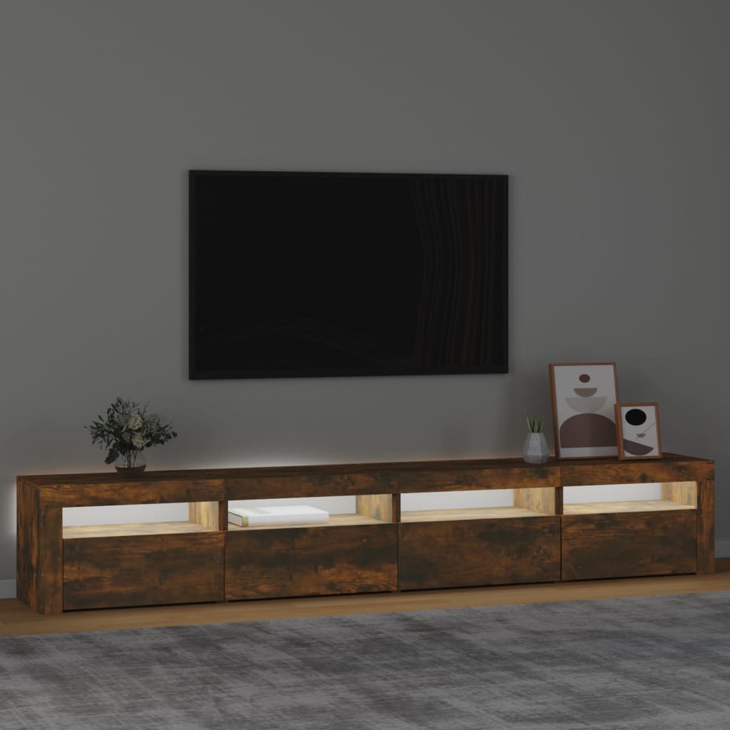 TV-taso LED-valoilla savutammi 240x35x40 cm - Sisustajankoti.fi