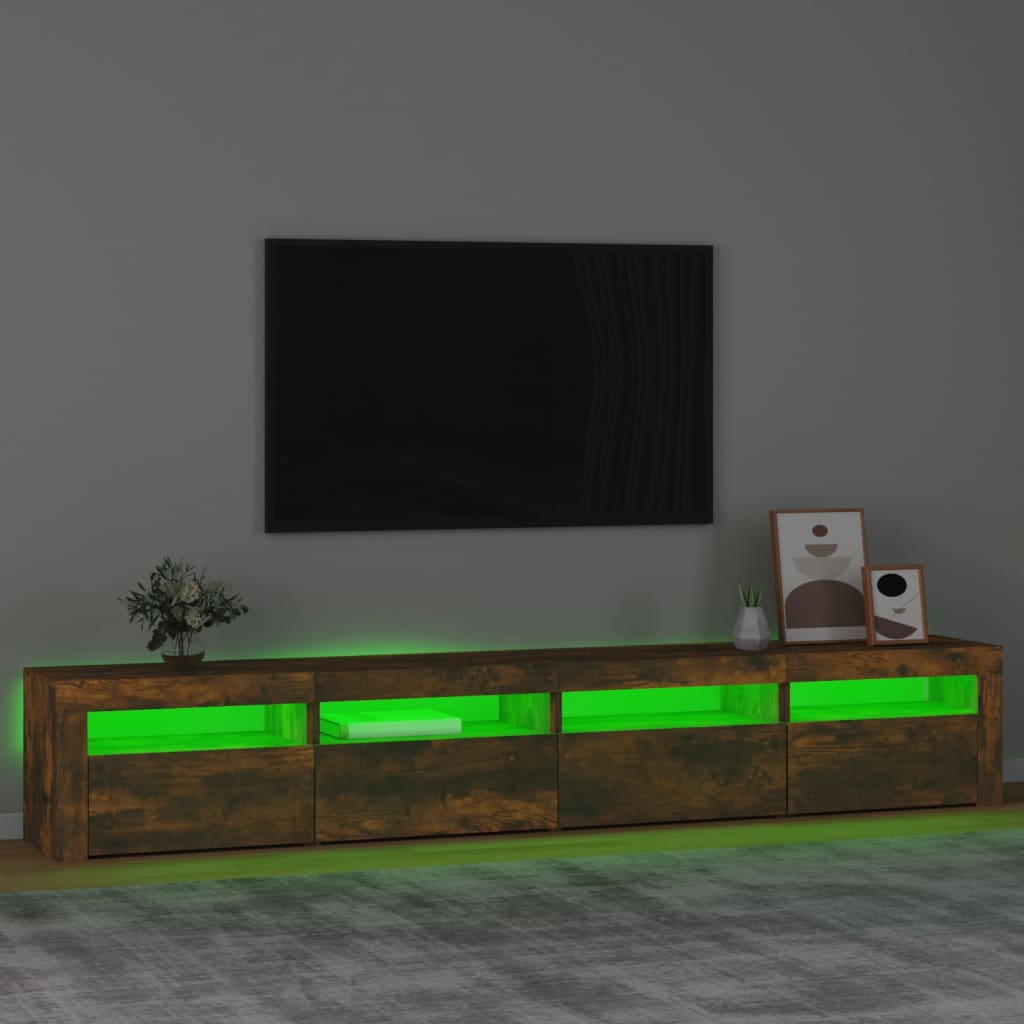 TV-taso LED-valoilla savutammi 240x35x40 cm - Sisustajankoti.fi