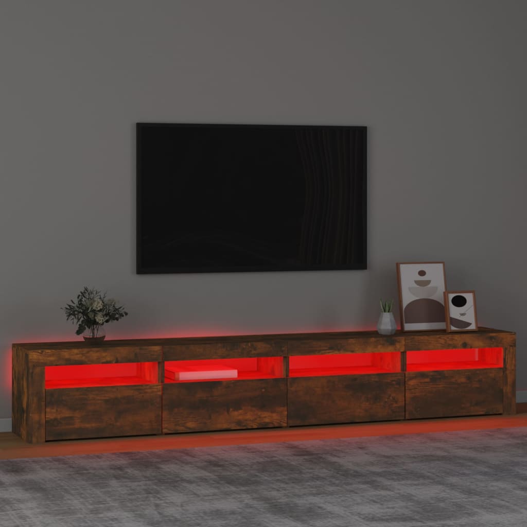TV-taso LED-valoilla savutammi 240x35x40 cm - Sisustajankoti.fi