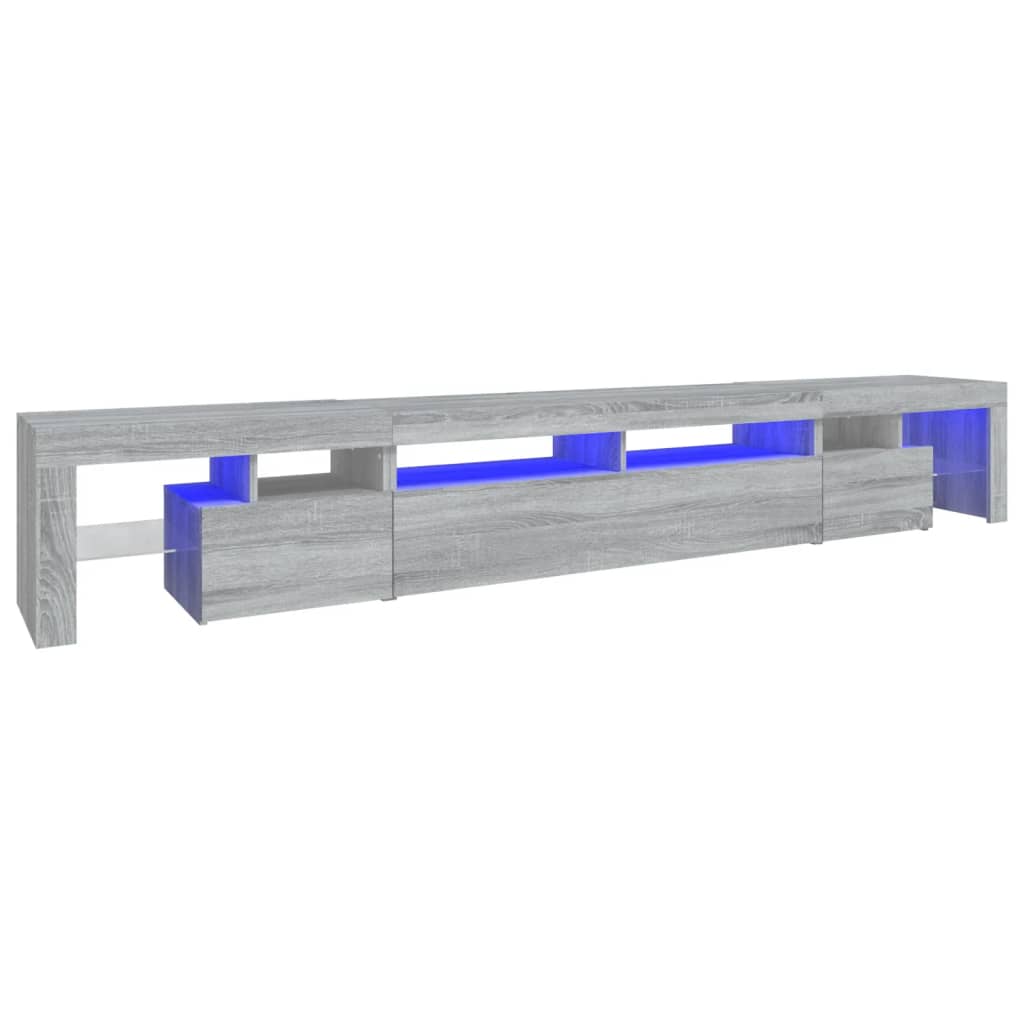 TV-taso LED-valoilla harmaa Sonoma 260x36,5x40 cm - Sisustajankoti.fi