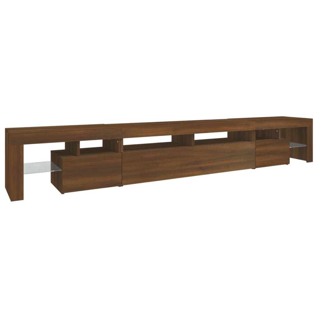 TV-taso LED-valoilla ruskea tammi 260x36,5x40 cm - Sisustajankoti.fi