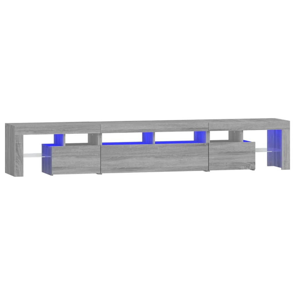 TV-taso LED-valoilla harmaa Sonoma 230x36,5x40 cm - Sisustajankoti.fi