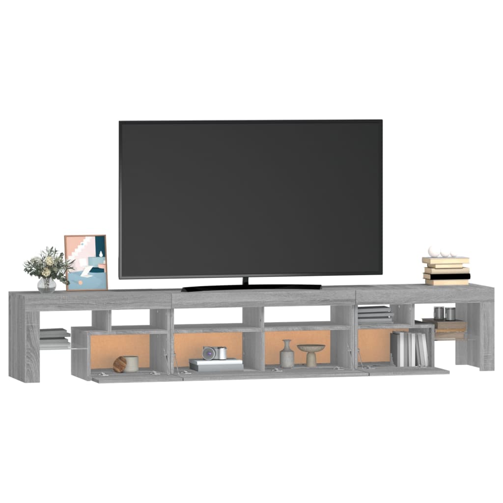 TV-taso LED-valoilla harmaa Sonoma 230x36,5x40 cm - Sisustajankoti.fi