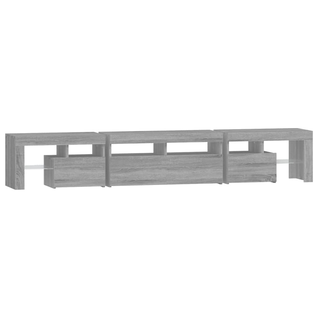 TV-taso LED-valoilla harmaa Sonoma 230x36,5x40 cm - Sisustajankoti.fi