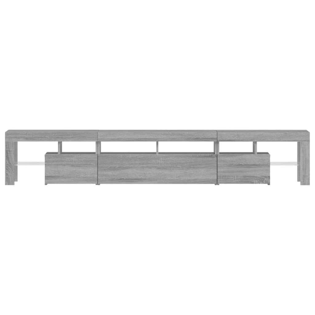 TV-taso LED-valoilla harmaa Sonoma 230x36,5x40 cm - Sisustajankoti.fi