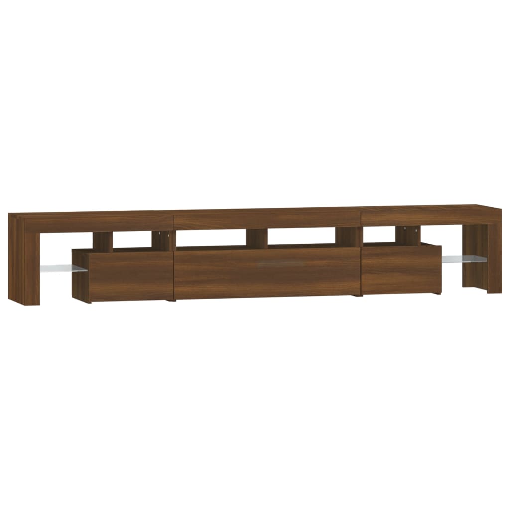 TV-taso LED-valoilla ruskea tammi 230x36,5x40 cm - Sisustajankoti.fi
