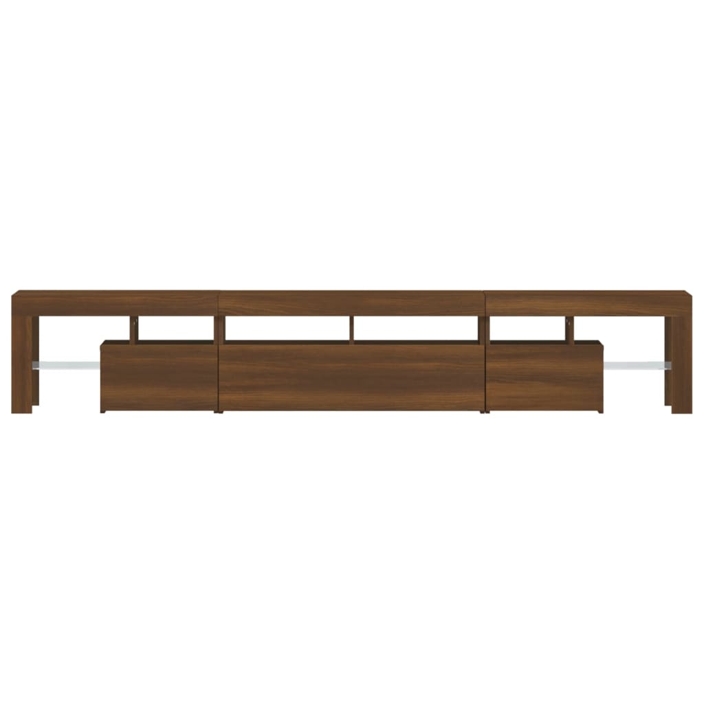 TV-taso LED-valoilla ruskea tammi 230x36,5x40 cm - Sisustajankoti.fi