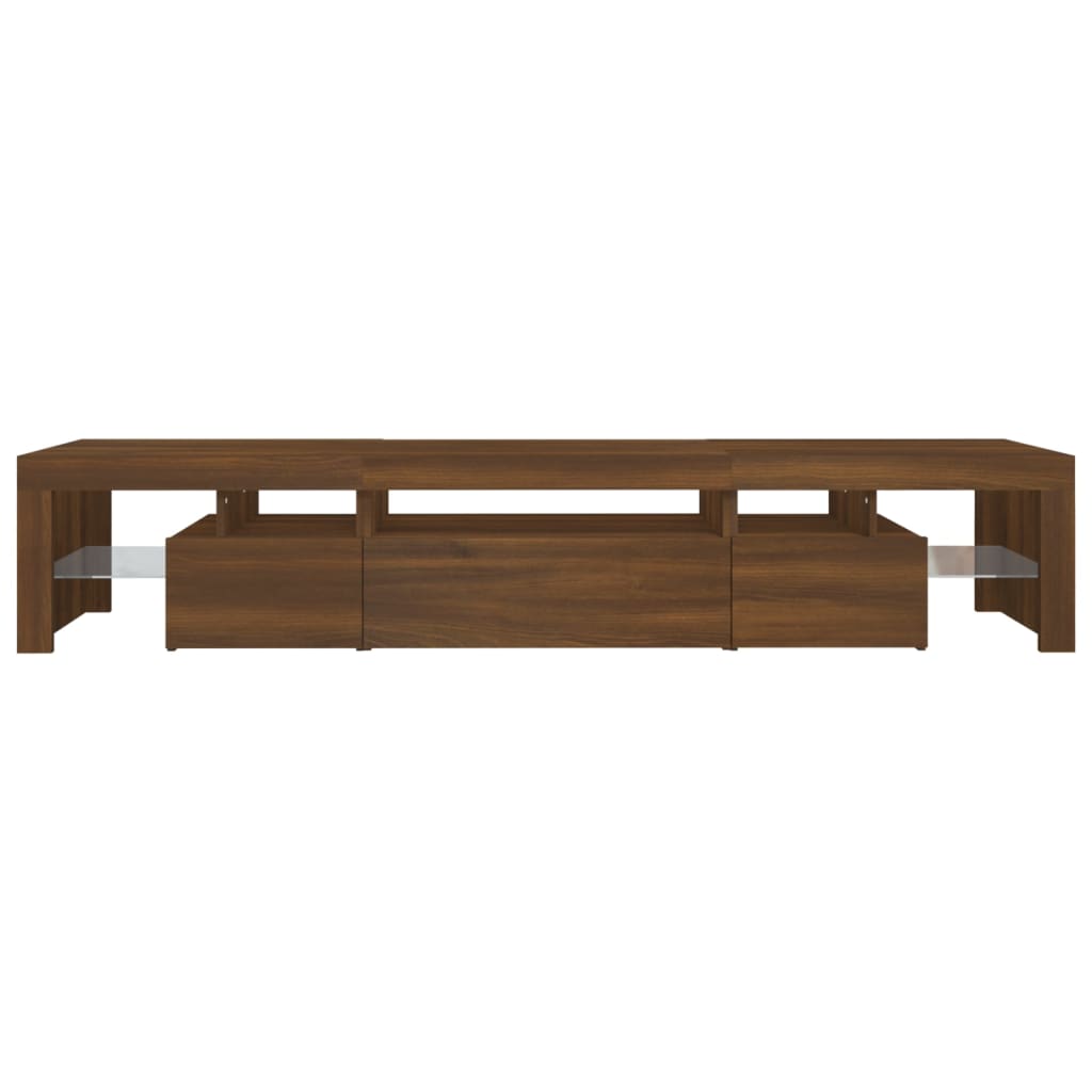 TV-taso LED-valoilla ruskea tammi 215x36,5x40 cm - Sisustajankoti.fi