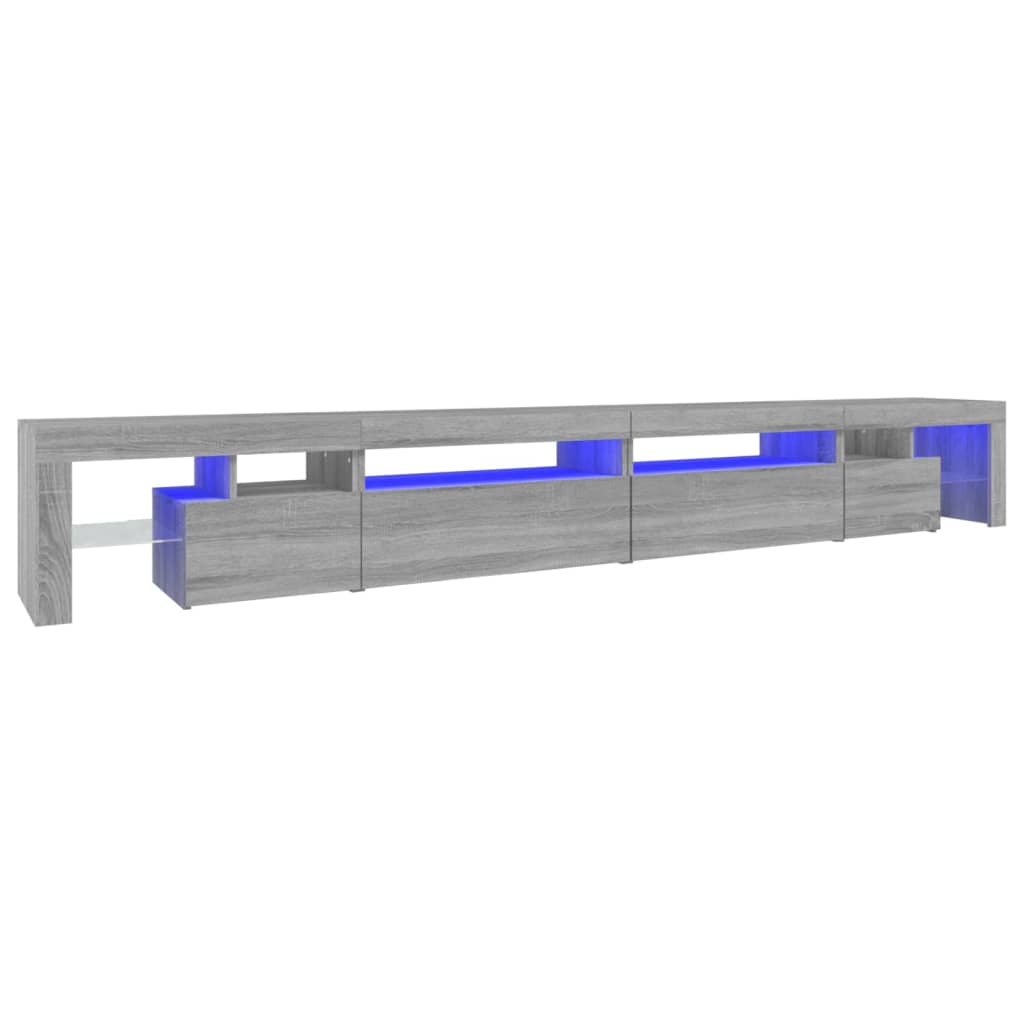 TV-taso LED-valoilla harmaa Sonoma 290x36,5x40 cm - Sisustajankoti.fi