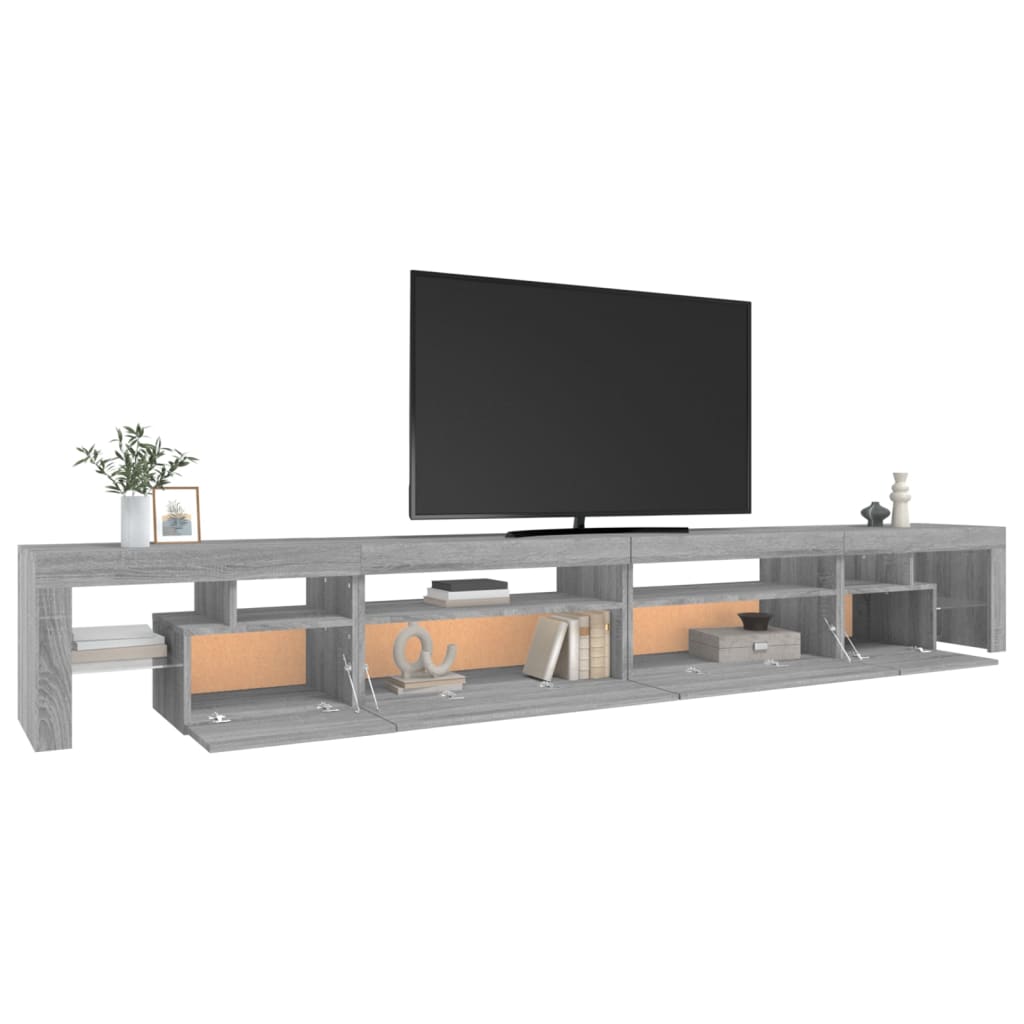 TV-taso LED-valoilla harmaa Sonoma 290x36,5x40 cm - Sisustajankoti.fi