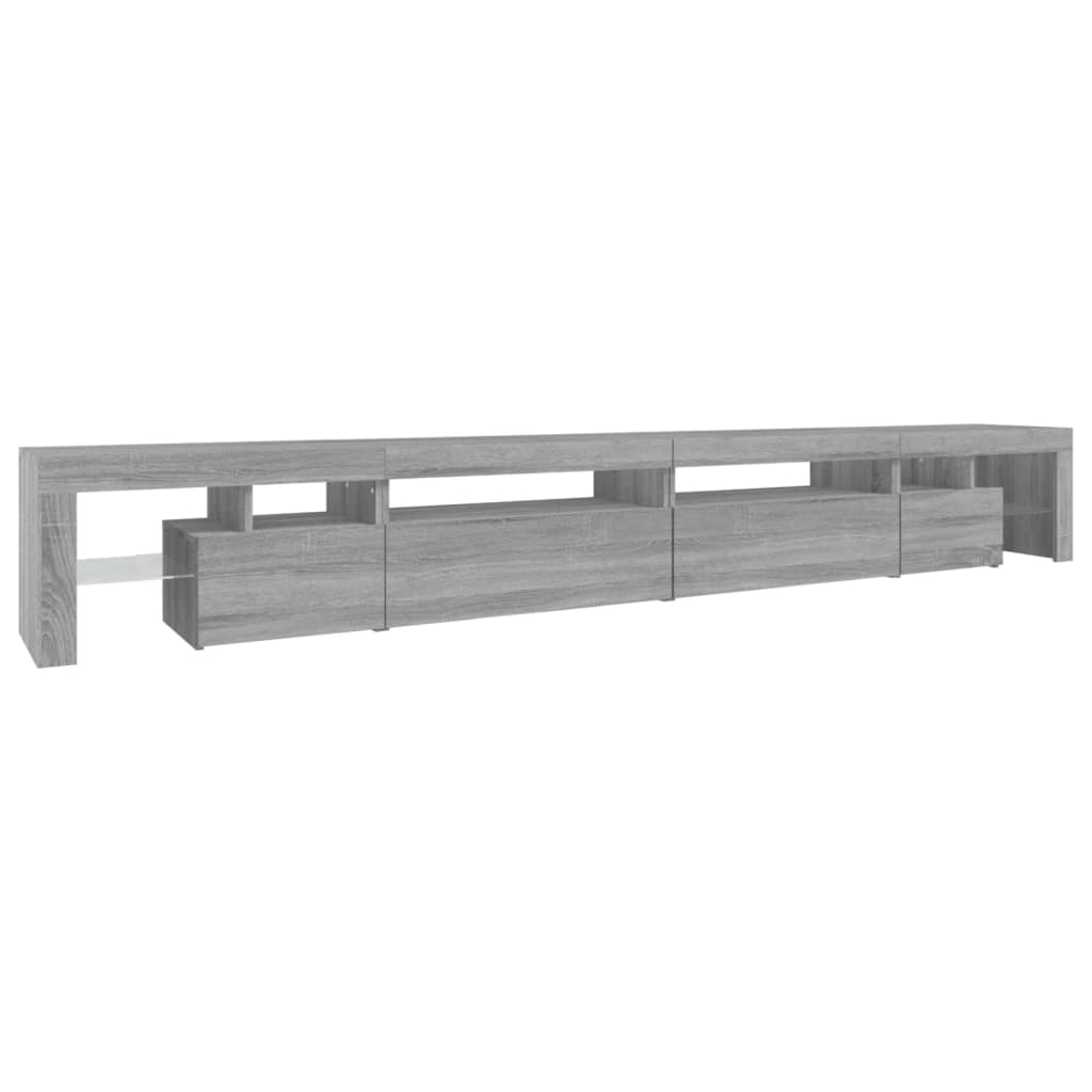 TV-taso LED-valoilla harmaa Sonoma 290x36,5x40 cm - Sisustajankoti.fi