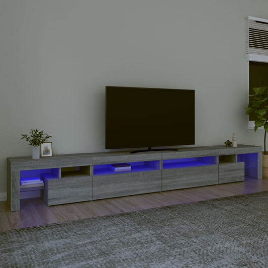 TV-taso LED-valoilla harmaa Sonoma 290x36,5x40 cm - Sisustajankoti.fi
