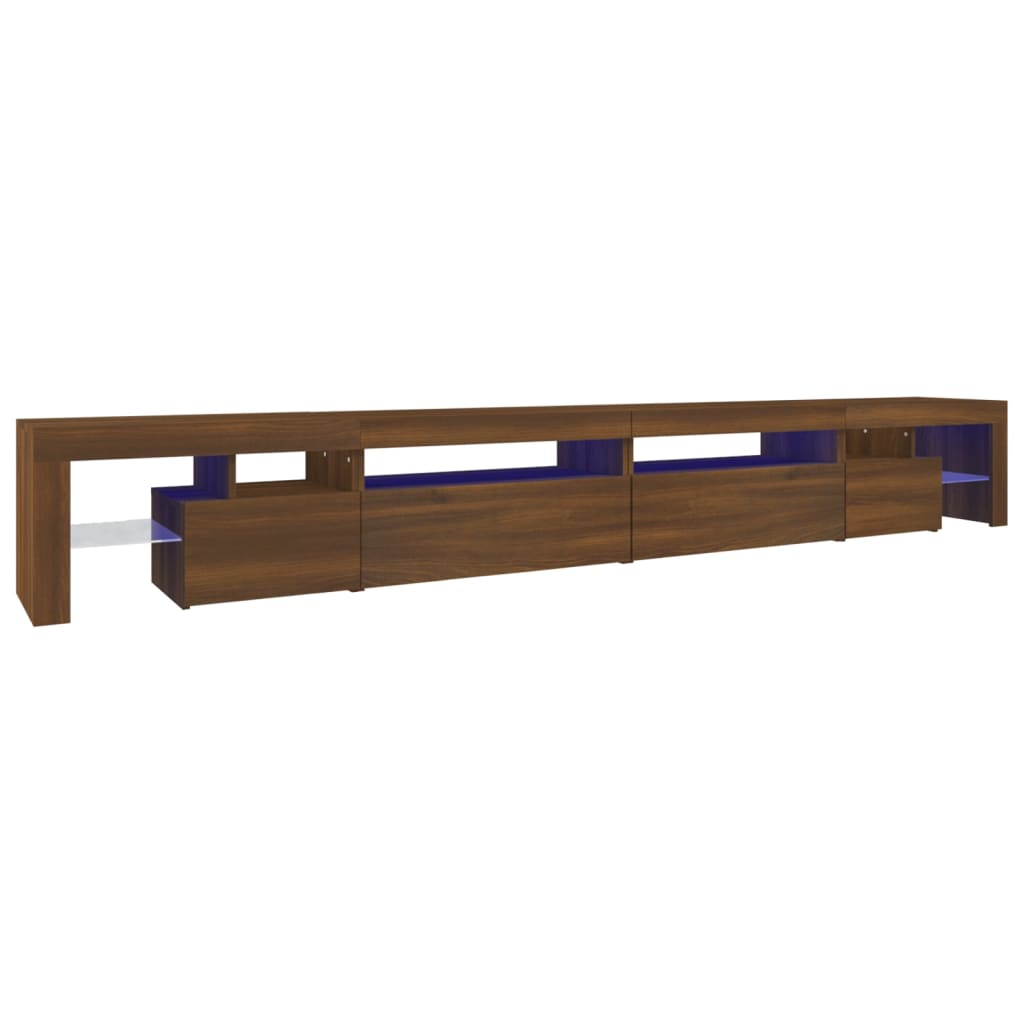TV-taso LED-valoilla ruskea tammi 290x36,5x40 cm - Sisustajankoti.fi