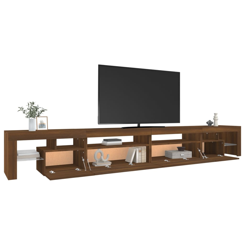 TV-taso LED-valoilla ruskea tammi 290x36,5x40 cm - Sisustajankoti.fi