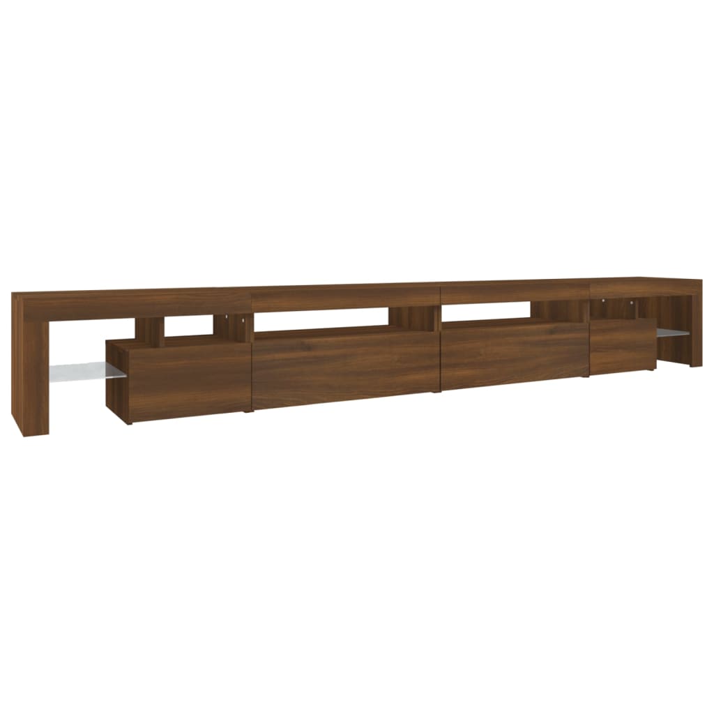 TV-taso LED-valoilla ruskea tammi 290x36,5x40 cm - Sisustajankoti.fi