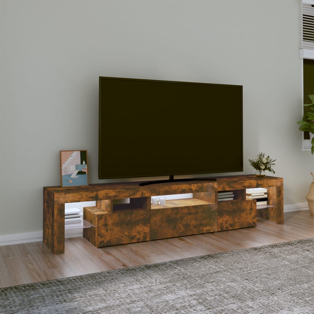 TV-taso LED-valoilla savutammi 200x36,5x40 cm - Sisustajankoti.fi