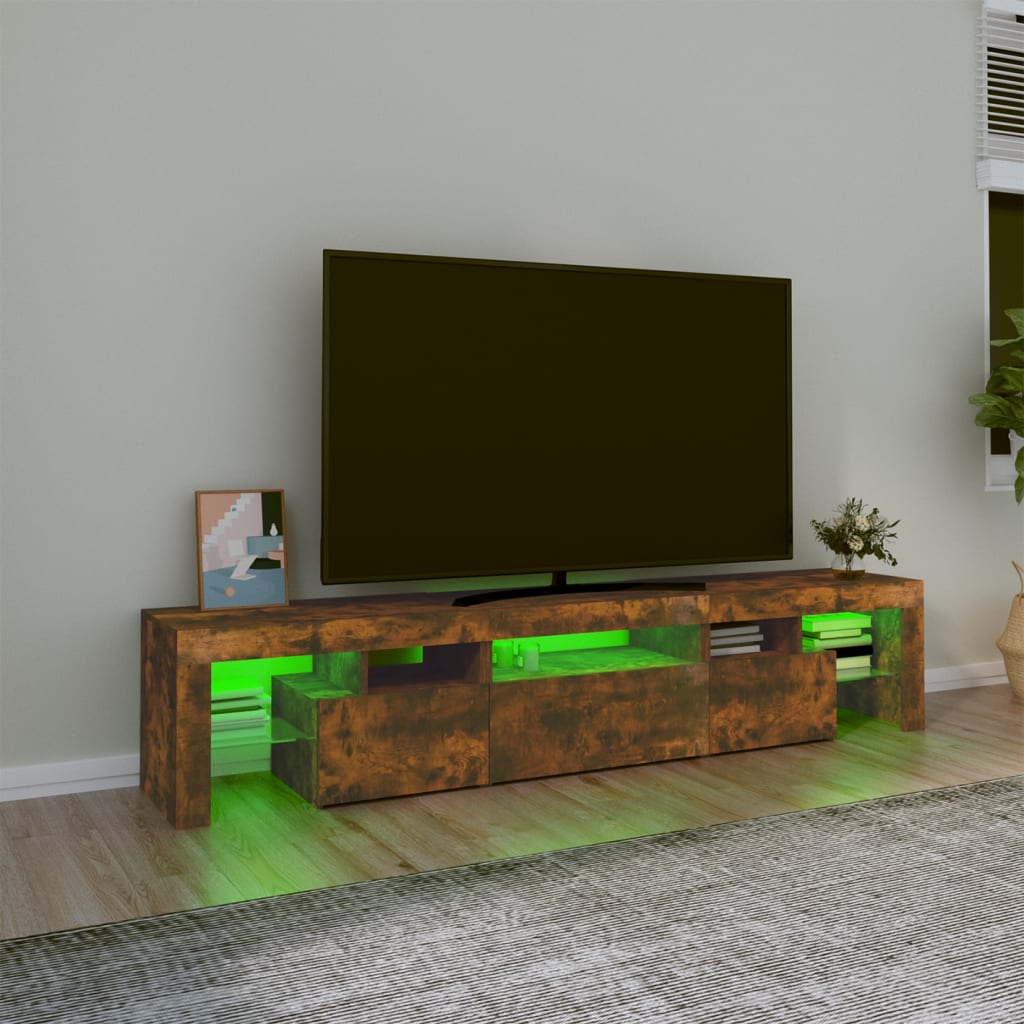 TV-taso LED-valoilla savutammi 200x36,5x40 cm - Sisustajankoti.fi