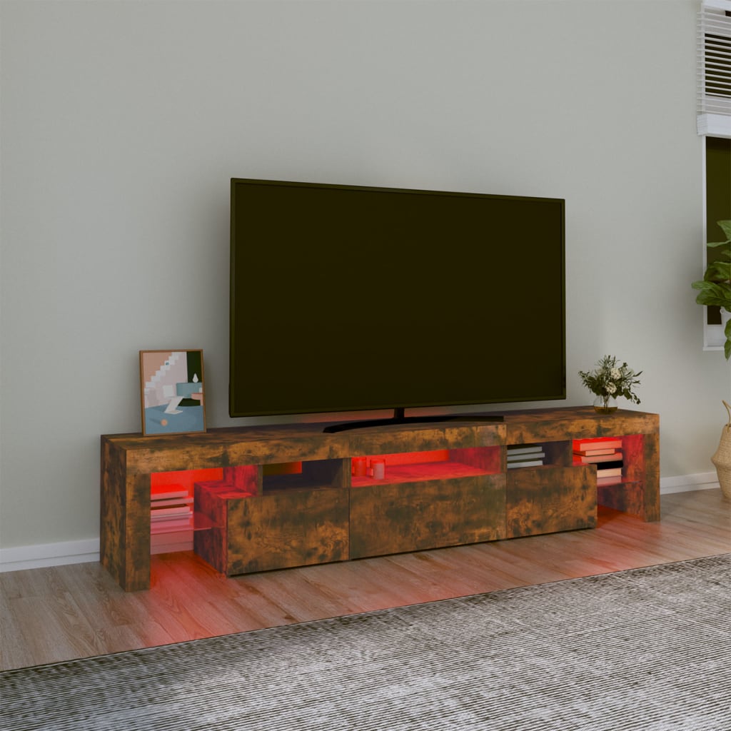 TV-taso LED-valoilla savutammi 200x36,5x40 cm - Sisustajankoti.fi