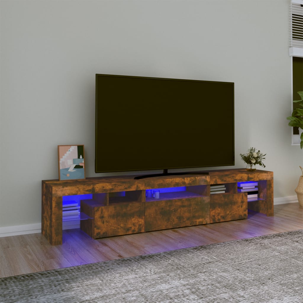 TV-taso LED-valoilla savutammi 200x36,5x40 cm - Sisustajankoti.fi