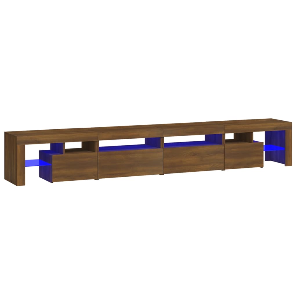 TV-taso LED-valoilla ruskea tammi 280x36,5x40 cm - Sisustajankoti.fi
