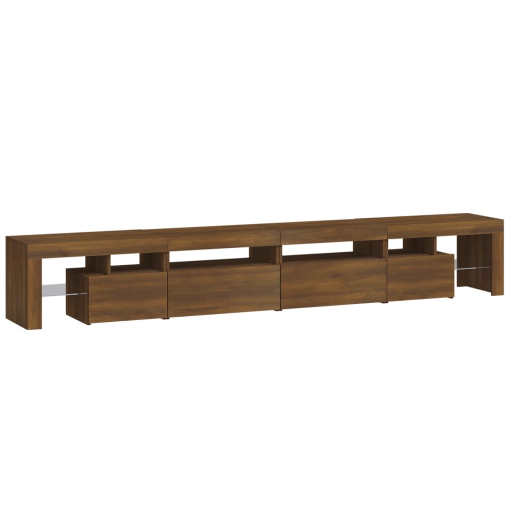 TV-taso LED-valoilla ruskea tammi 280x36,5x40 cm - Sisustajankoti.fi