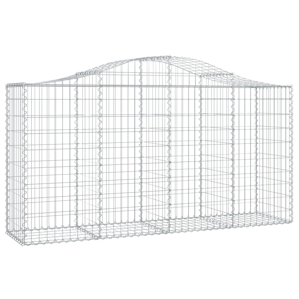 Kaareva kivikori 200x50x100/120 cm galvanoitu rauta - Sisustajankoti.fi