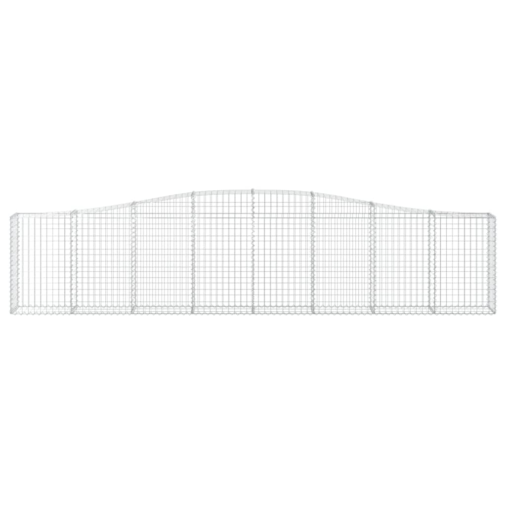 Kaareva kivikori 400x30x80/100 cm galvanoitu rauta - Sisustajankoti.fi