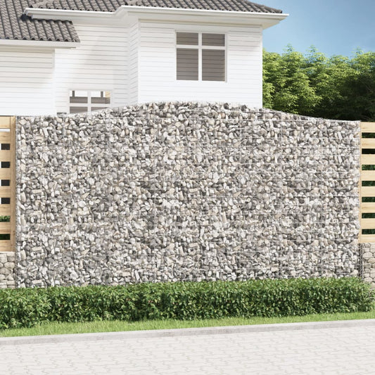 Kaareva kivikori 400x30x220/240 cm galvanoitu rauta - Sisustajankoti.fi