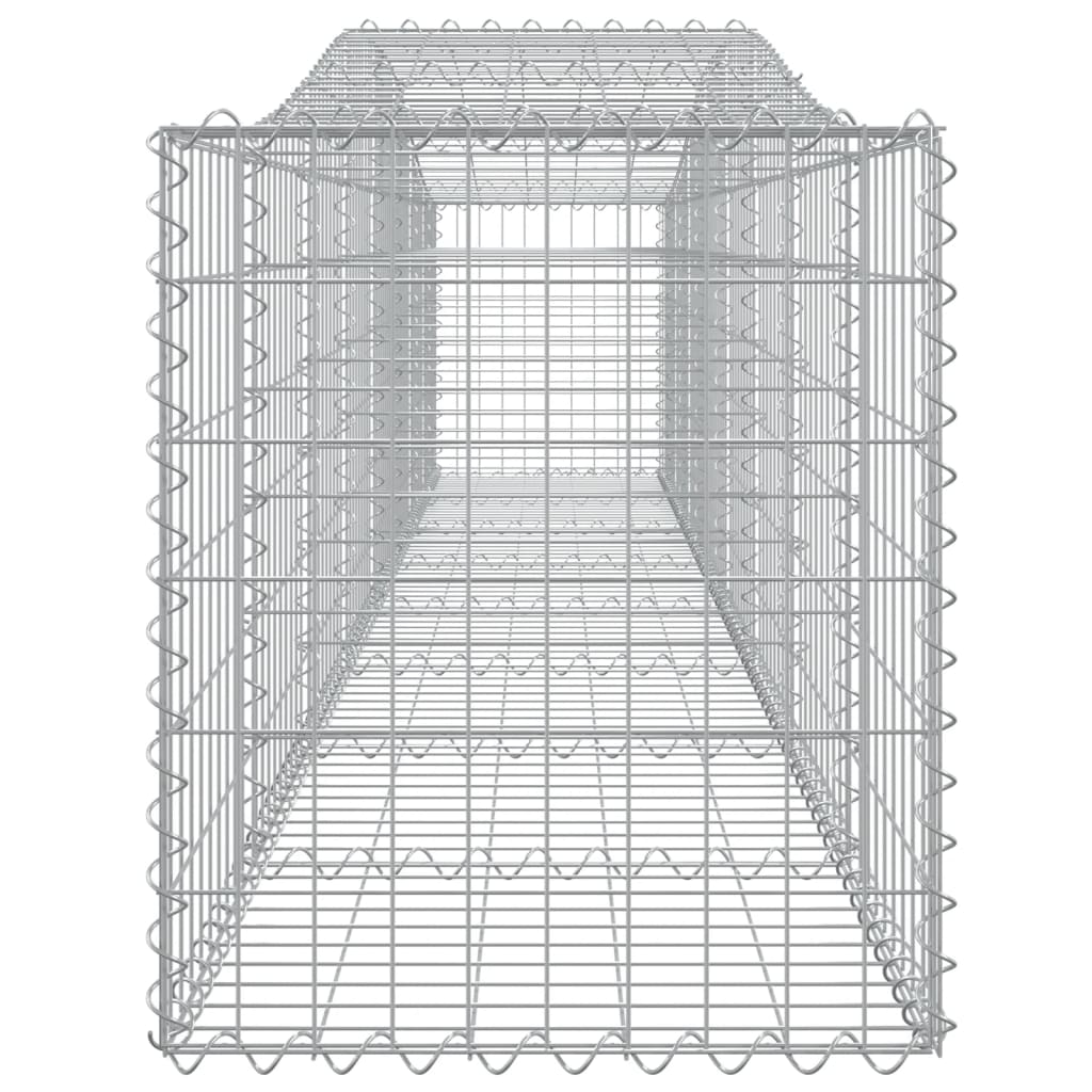 Kaareva kivikori 400x50x60/80 cm galvanoitu rauta - Sisustajankoti.fi